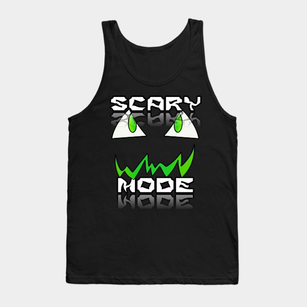 Jack O Lantern Face - Halloween Costume - Scary Mode - Glowing Green Tank Top by MaystarUniverse